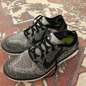 Nike Free Rn Flyknit White/Grey/Black Men’s Road Running Shoes